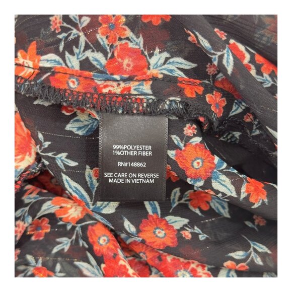 Torrid Womens Lurex Chiffon Floral Sheer Tie Front Maxi Kimono SZ 2 Long Sleeve - Picture 6 of 16